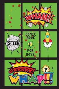 Comic Book for Boys: Blank Comic Book, Large Print 8.5x11 Over 110 Page - 9 Panel Jagged Comic Template - Drawing Your Own Comic Book Journ