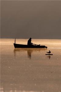 Rowboat on a Golden Lake at Sunrise Journal