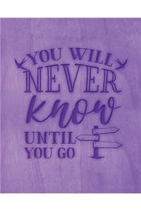 You Will Never Know Until You Go