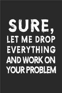 Sure, Let Me Drop Everything and Work On Your Problem Notebook, 6x9