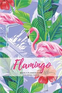 Flamingo, Weekly planner, Diary, Coloring pages