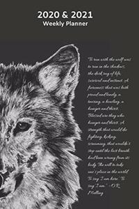 Wolf 2020 & 2021 Weekly Planner - Two Year Appointment Book Gift - Agenda Notebook for New Year Planning