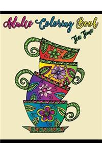 Adults Coloring Book Tea Time