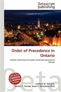 Order of Precedence in Ontario