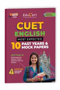 Educart 10 CUET UG 2025 English Past Years & Mock Papers 2025 with OMR Sheets (Section IA, new NTA syllabus)