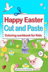 Happy Easter Cut and Paste coloring workbook for Kids