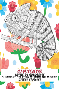 Livre de coloriage - Lignes épaisses - L'animal le plus mignon du monde - Caméléon