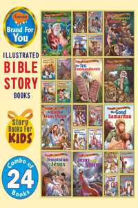 Illustrated Bible Story Books Complete Combo | Pack Of 24 Story Books