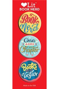 Book Nerd 3 Badge Set