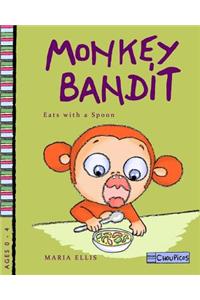 Monkey Bandit Eats with a Spoon