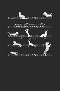 Dachshund Musical Notes: Dachshunds Notebook, Graph Paper (6" x 9" - 120 pages) Animal Themed Notebook for Daily Journal, Diary, and Gift