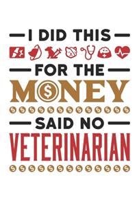 I Did This For The Money Said No Veterinarian