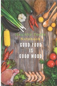 Good food is good mood Journal of Grocery Shopping list Your shopping Notebook for every week healthy foods