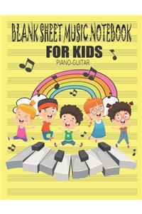 Blank Sheet Music Notebook for Kids (Piano, Guitar)