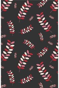 Bullet Journaling Notebook Red Leaves Floral
