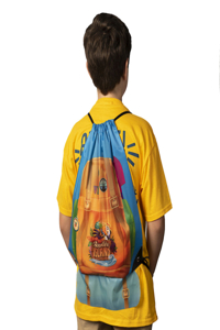 Vacation Bible School (Vbs) 2021 Discovery on Adventure Island Drawstring Backpack (Pkg of 6)
