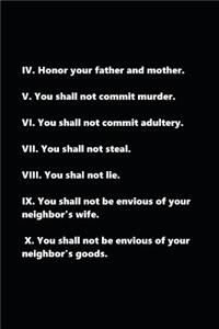 2019 Weekly Planner Religious Theme Last 7 Commandments Modern Black White