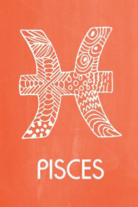 Pastel Chalkboard Pisces Journal (Burnt Orange)