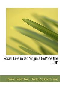 Social Life in Old Virginia Before the War