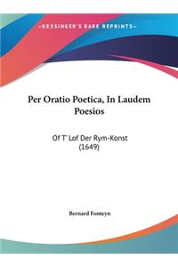 Per Oratio Poetica, in Laudem Poesios
