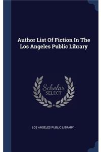 Author List Of Fiction In The Los Angeles Public Library