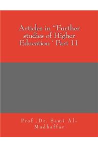 Articles in "Further studies of Higher Education ' Part 11: Articles in