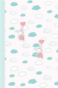 Journal: Bunnies with Balloons 6x9 - Dot Journal - Journal with Dot Grid Paper - Dotted Pages with Light Grey Dots