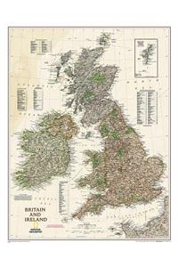 National Geographic: Britain and Ireland Executive Wall Map (23.5 X 30.25 Inches)