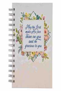Christian Art Gifts Journal W/Scripture for Women the Lord Bless You and Keep You Numbers 6:24 Bible Verse Floral 192 Ruled Pages, Large Hardcover Notebook, Wire Bound