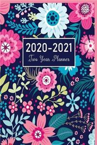 two years planner 2020-2021, Stylish Notebook with roses, high quality 120 pages and a soft cover