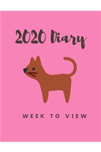 2020 Diary Week To View: Cat Lovers Diary For Women And Girls: Weekly Organiser - Sunday Start: Notebook Style With Priorities & To Do List Plans - Rose Pink