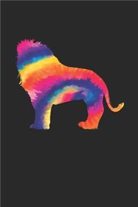 Tie Dye Lion Notebook - Lions Gift - Vintage Lion Lover Journal - Tie Dye Diary for Lion Lovers Zookeepers Endangered Animal Activists