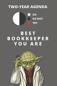 2020 & 2021 Two-Year Daily Planner For Best Bookkeeper - Funny Yoda Quote Appointment Book - Two Year Weekly Agenda Notebook For Bookkeeping Job