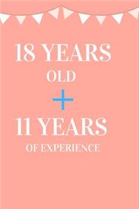 18 Years Old + 11 Years of Experience