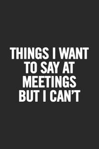 Things I Want to Say at Meetings But I Can't