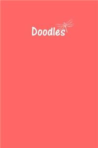 Doodles Journal - Great for Sketching, Doodling, Project Planning or Brainstorming: Medium Ruled, Soft Cover, 6 X 9 Journal, Coral, 365 Dated Pages