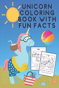 Unicorn coloring book with fun facts-