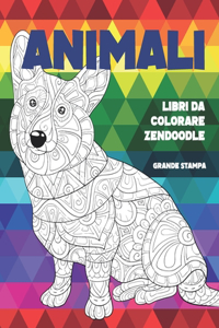 Libri da colorare Zendoodle - Grande stampa - Animali