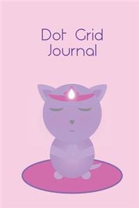 Dot Grid Journal Violet Cat Meditating