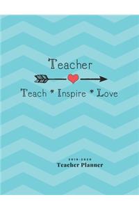 Teacher Teach Inspire Love 2019-2020 Teacher Planner