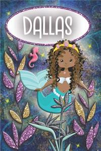 Mermaid Dreams Dallas: Wide Ruled Composition Book Diary Lined Journal