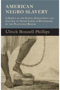 American Negro Slavery - A Survey Of The Supply, Employment And Control Of Negro Labor As Determined By The Plantation Regime