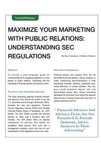 SEC Regulations Whitepaper - Public Relations / Social Media / Marketing
