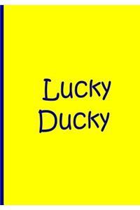 Lucky Ducky - Yellow and Blue Notebook / Collectible Journal / Blank Lined Pages