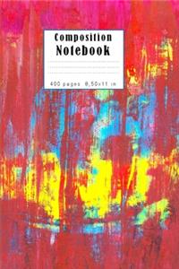 Unlined Composition Modern Art Notebook 400 pages 8,50 x 11 inches