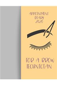 Appointment Diary 2020 For A Brow Technician