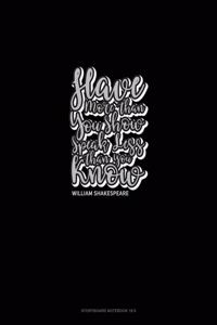Have More Than You Show, Speak Less Than You Know