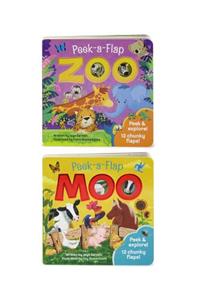 Peek a Flap Zoo and Moo 2 Pack