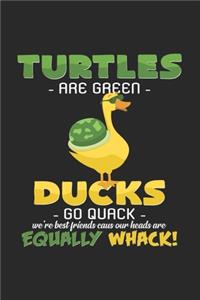 Turtles are green Ducks go quack