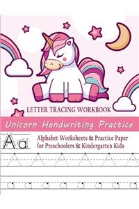 Unicorn Handwriting Practice Letter Tracing Workbook